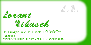lorant mikusch business card
